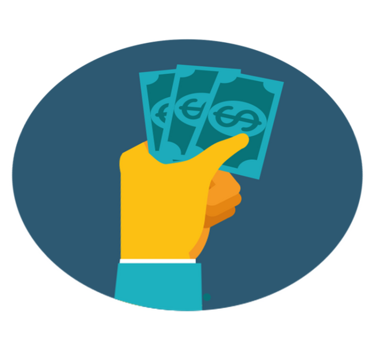 Vinylteppich kindlich hand hält bargeld - TenStickers