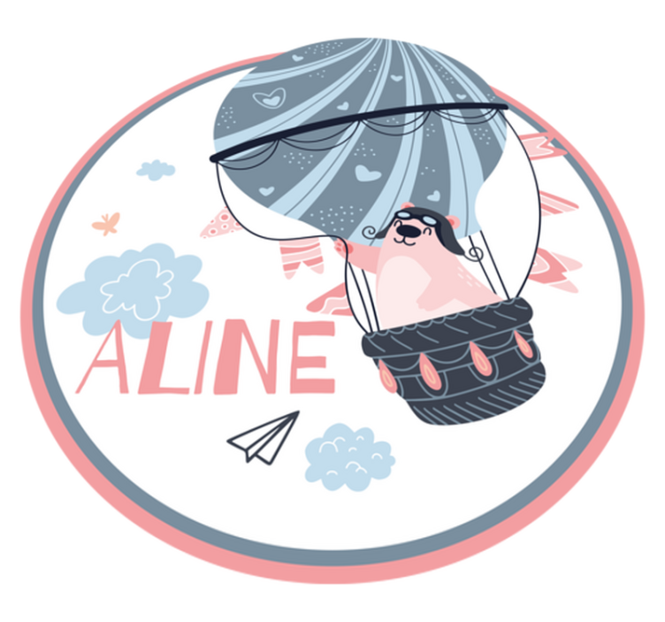 Vinyl Teppich mit Namen heißluftballon - TenStickers