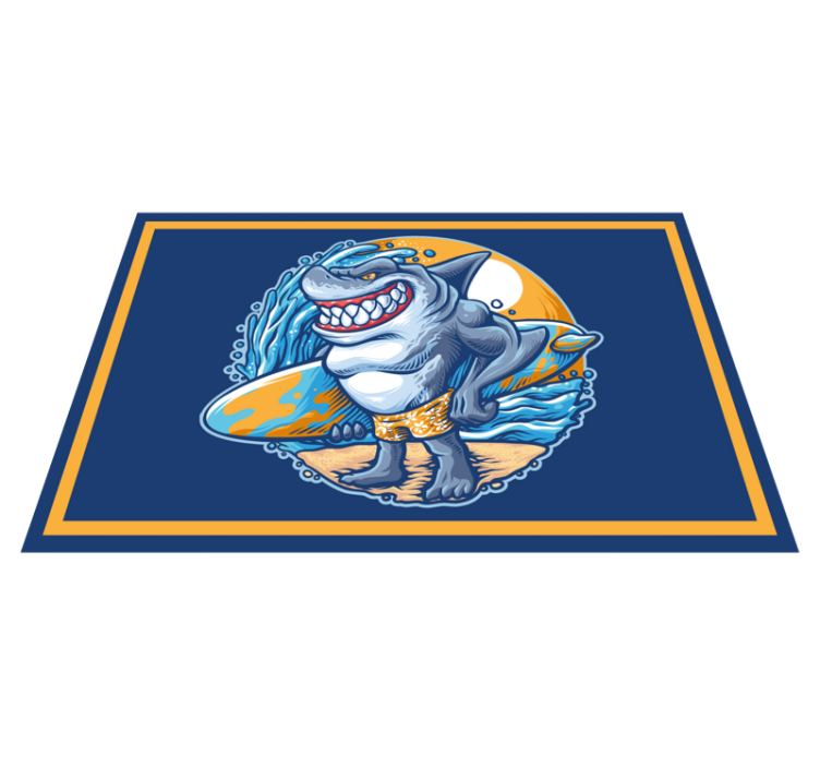 Vinyl Teppich Jugendzimmer fröhlicher hai-charakter - TenStickers