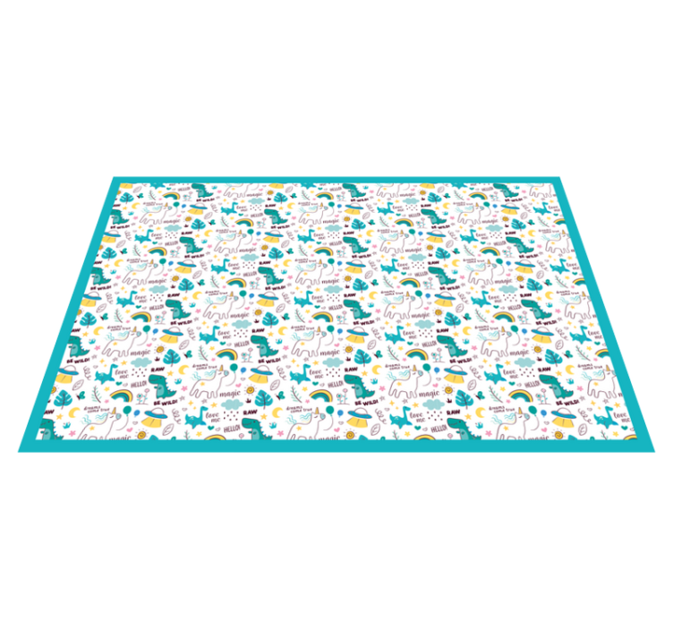 Vinyl Teppich Baby buntes dino-abenteuer - TenStickers