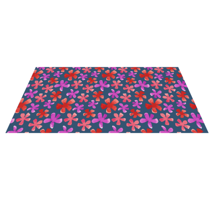 Vinyl Teppich Blumen violette und rote muster - TenStickers