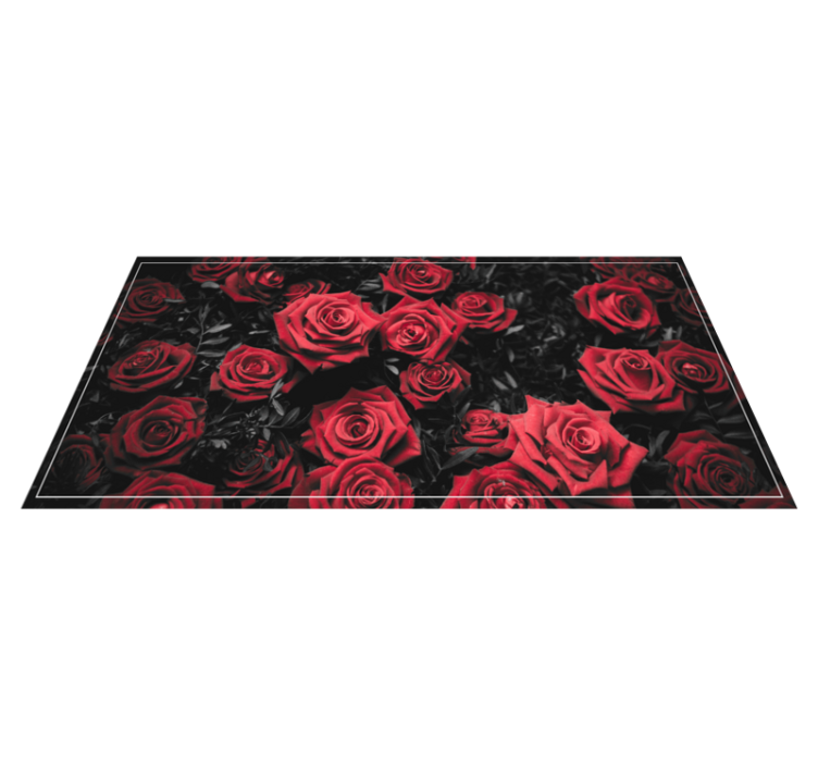 Vinylteppich Blumen S/w süßer strauß roter rosen - TenStickers