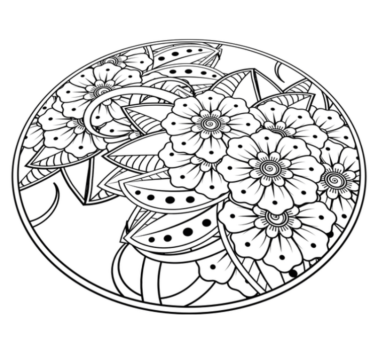 Vinylteppich Mandala Lotusblume einfach - TenStickers