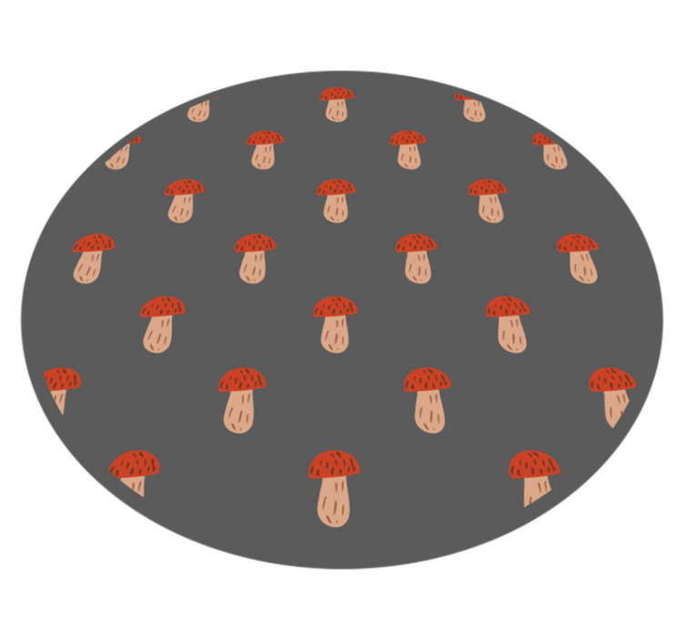 Vinyl Teppich Küche pilz gemustert rund - TenStickers