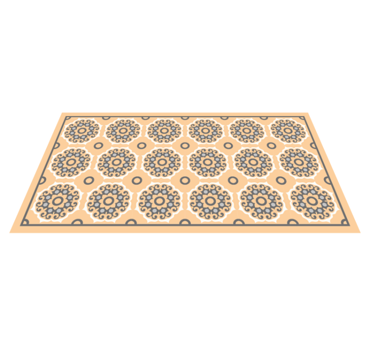 Vinyl Teppich Fliesenoptik geometrisches mandala-motiv - TenStickers