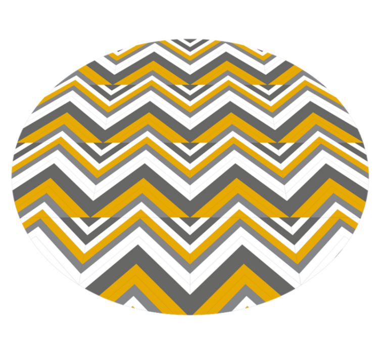 Vinyl teppich geometrisch chevron grau und gelb - TenStickers