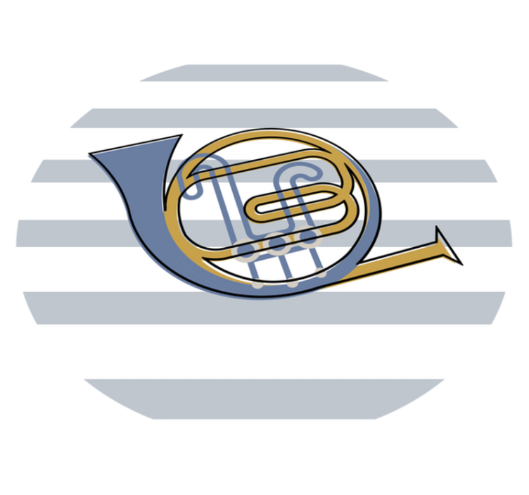 Vinyl Teppich rund musikhorn-design - TenStickers