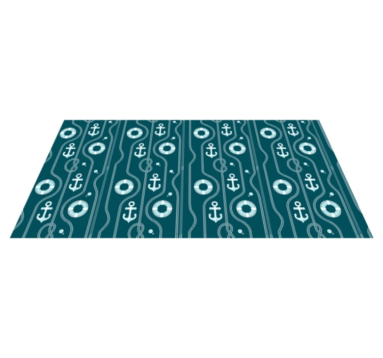 Vinyl Teppich Bad blauer nautischer anker - TenStickers