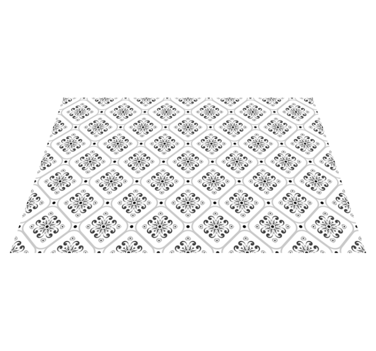 Vinyl Teppich Fliesenoptik elegantes schwarz und weiß - TenStickers
