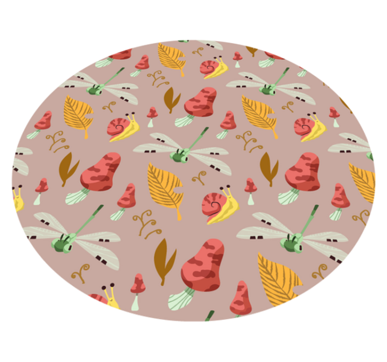 Vinyl Teppich Natur beige waldelemente - TenStickers