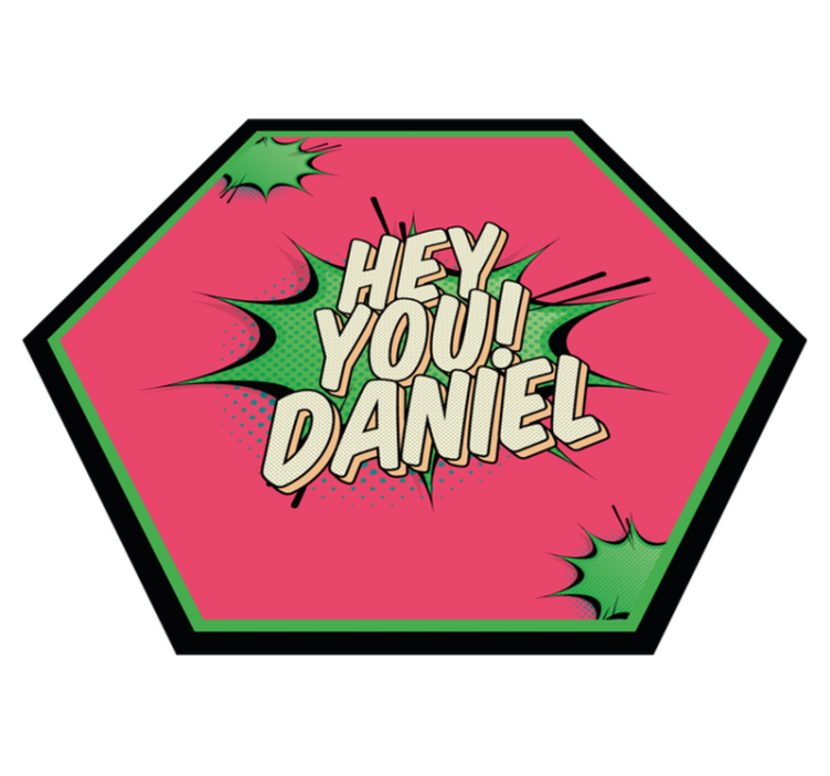 Vinylteppich mit Name Hey du cooles graffiti-poster - TenStickers