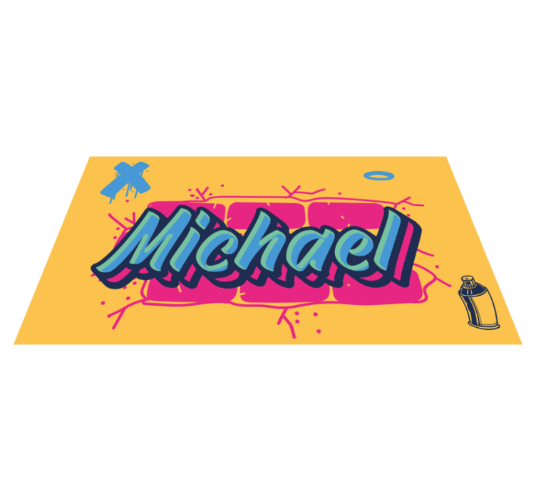 Vinylteppich mit Name Graffiti-design im coolen stil - TenStickers