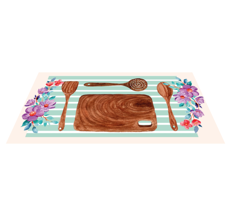 Vinyl Teppich Küche florale küchenaccessoires - TenStickers