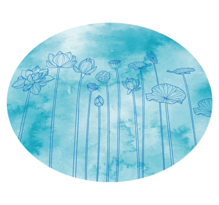 Vinyl Teppich Blumen lotus blau spritzen - TenStickers