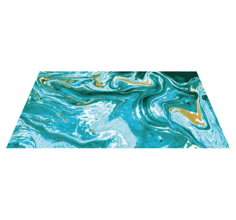 Vinyl Teppich Marmor wirbelnde aqua-eleganz - TenStickers