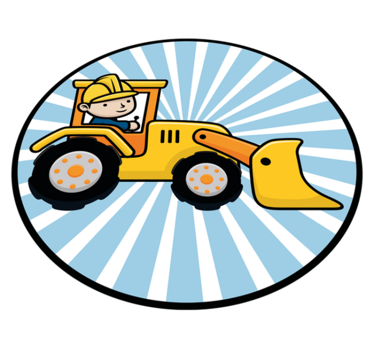 Vinylteppich kindlich Cartoon-bagger arbeiten - TenStickers