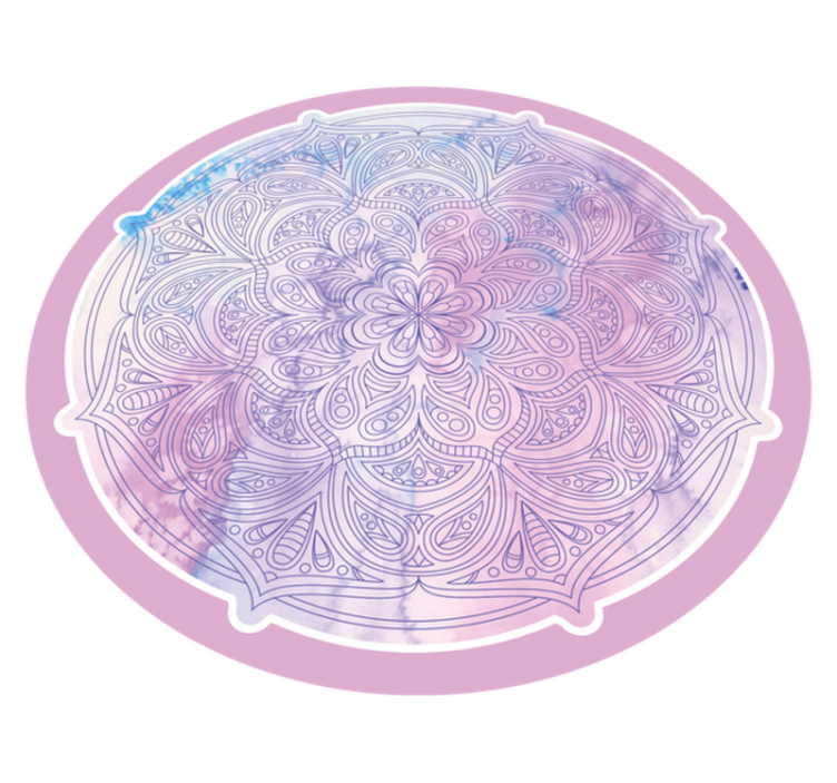 Vinyl Teppich Mandala pastellrosa geblümt - TenStickers