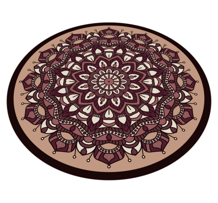 Vinyl Teppich Mandala braunes komplexes motiv - TenStickers