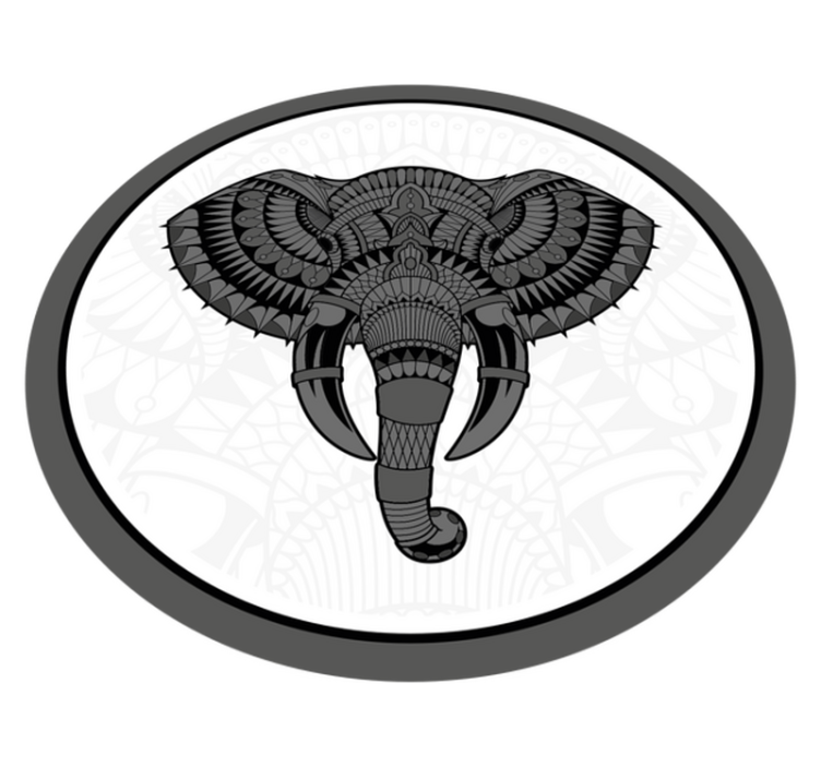 Vinyl Teppich Tiere elefant grau mandala - TenStickers