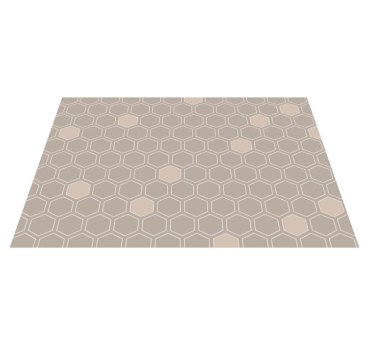 Vinyl Teppich geometrisch sechseck-beige-motiv - TenStickers