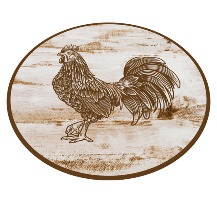 Vinyl Teppich Tiere vintage hahn abbildung - TenStickers