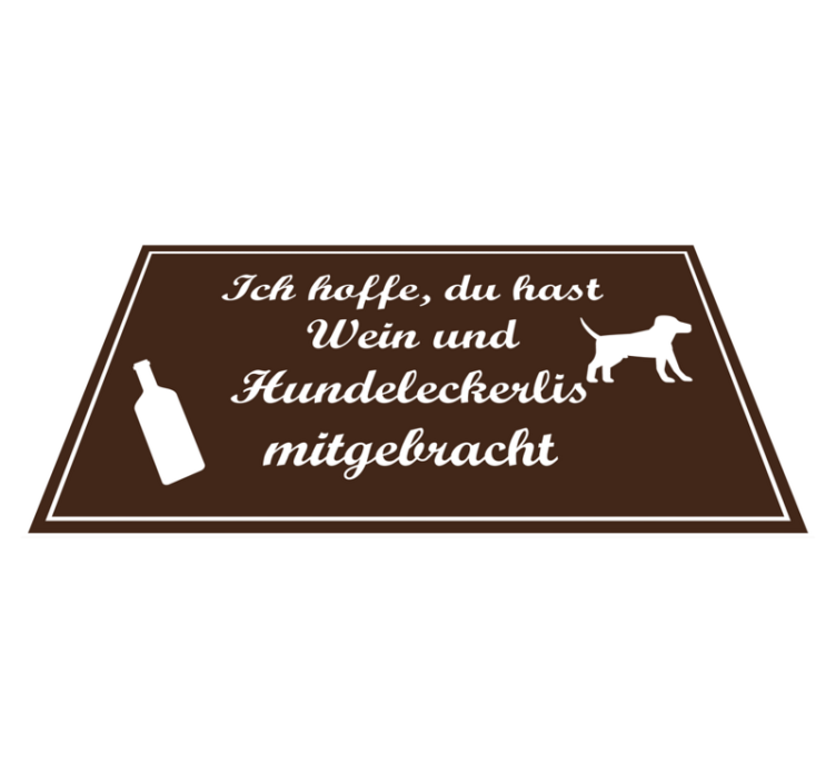 Vinylteppich Spruch Wein und hund behandelt lustigen text - TenStickers