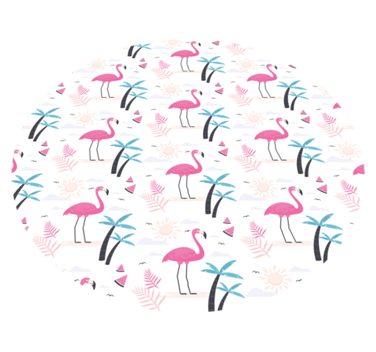 Vinyl Teppich Jugendzimmer flamingo-tropenszene - TenStickers