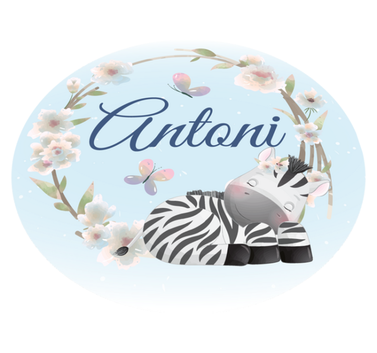 Vinyl Teppich Baby babyzebra mit namen - TenStickers