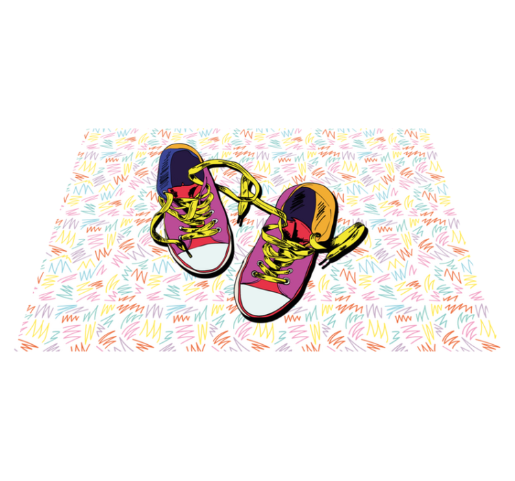 Vinyl Teppich Jugendzimmer buntes sneaker-muster - TenStickers