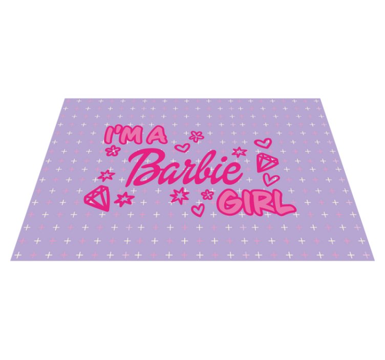 Vinyl Teppich Kinder ich bin eine barbie - TenStickers