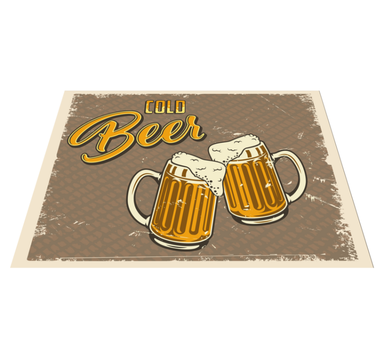 Vinyl Teppich Vintage kalte bierkrüge - TenStickers