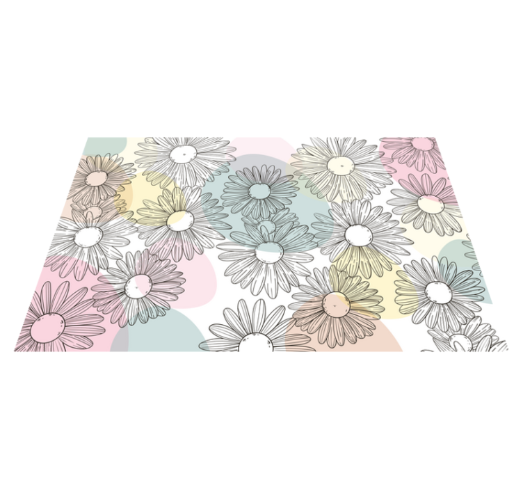 Vinyl Teppich Blumen aquarell-gänseblümchen-design - TenStickers