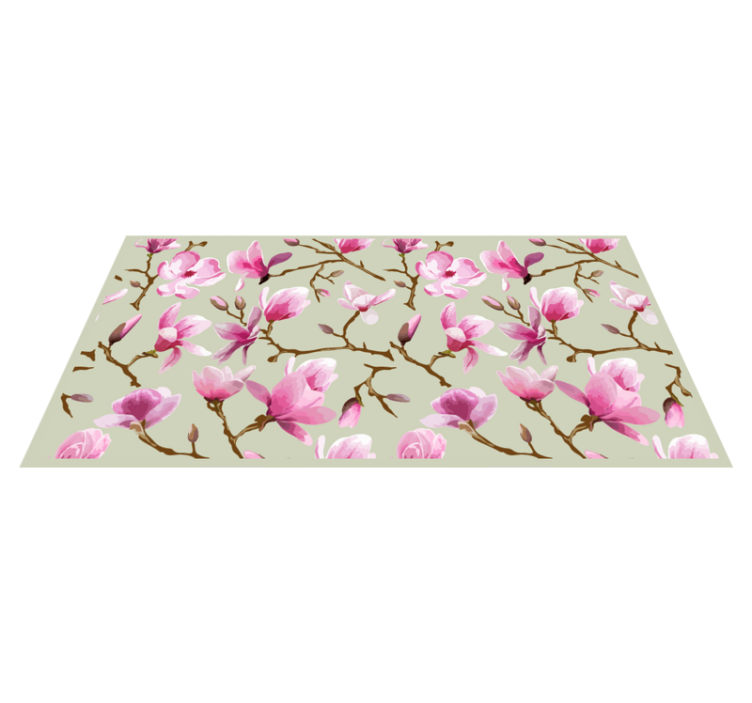 Vinyl Teppich Blumen rosa magnolie - TenStickers