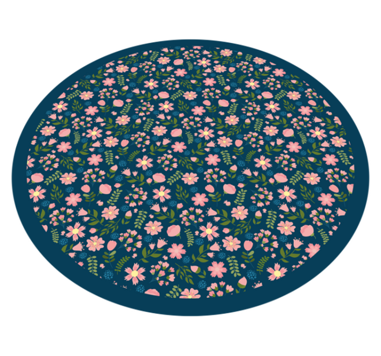Vinyl Teppich Blumen florales kreisförmiges muster - TenStickers