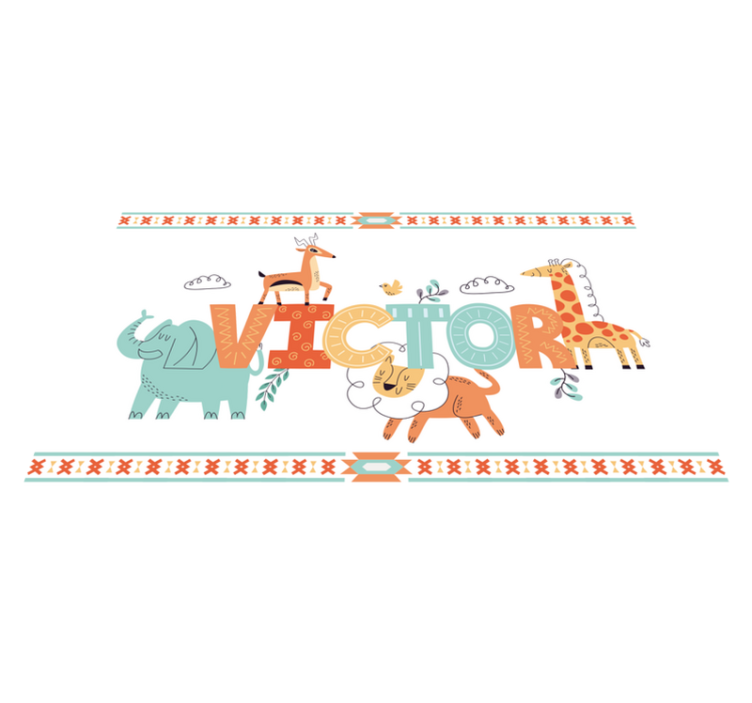 Vinyl Teppich mit Namen personalisiertes safari-thema - TenStickers