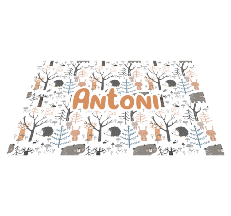 Vinyl Teppich mit Namen individuell gestalteter wald - TenStickers