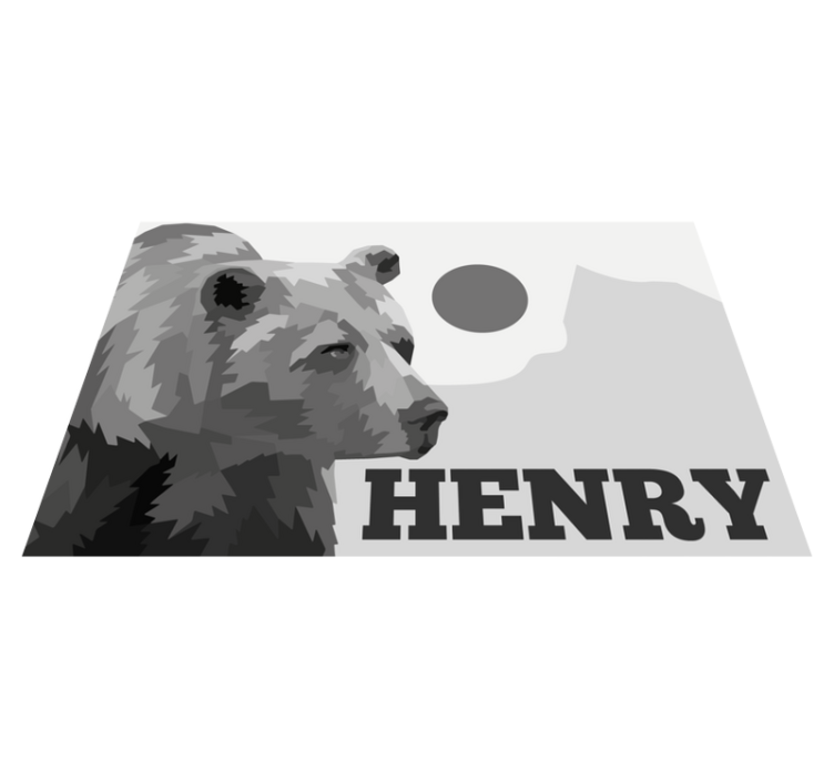 Vinyl Teppich mit Namen personalisierbarer bär - TenStickers