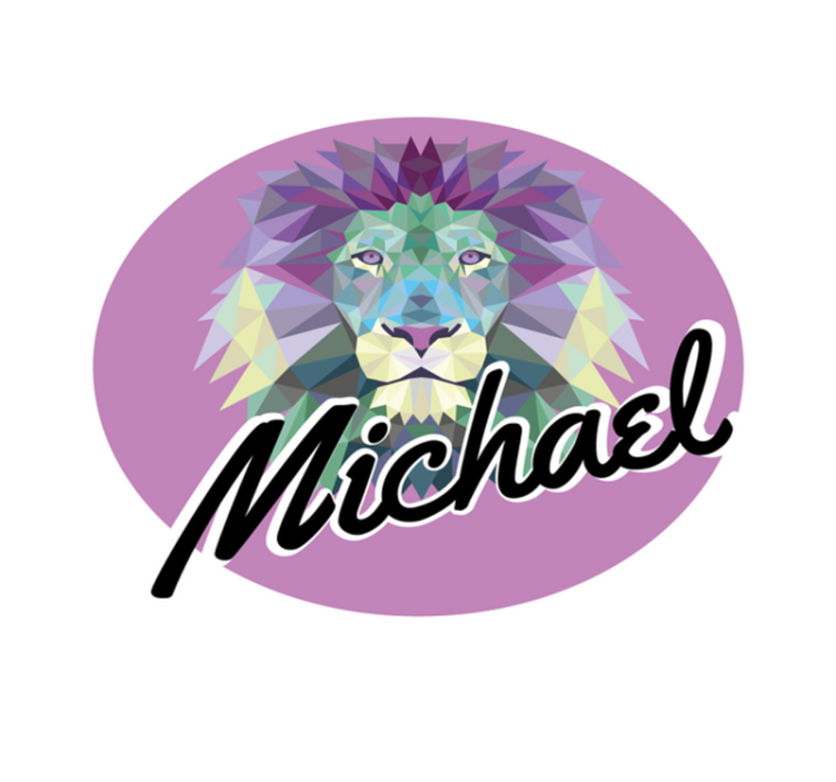 Vinyl Teppich mit Namen anpassbarer löwe - TenStickers