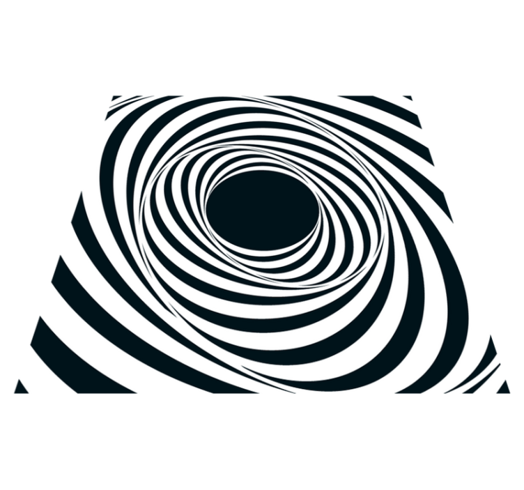 Vinyl Teppich geometrisch schwarz-weißes wirbelmuster - TenStickers