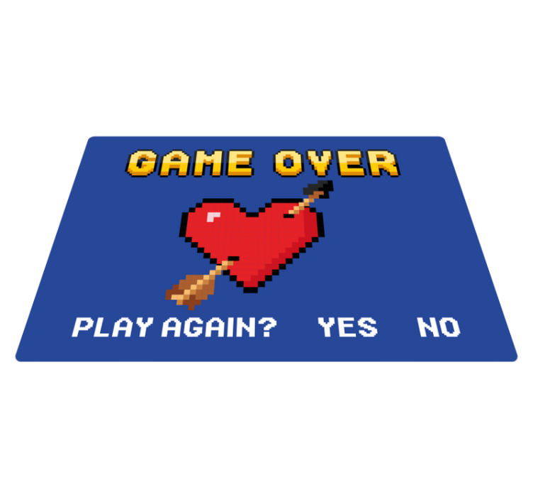Vinylteppich Spruch pixelated Heart Game Over - TenStickers