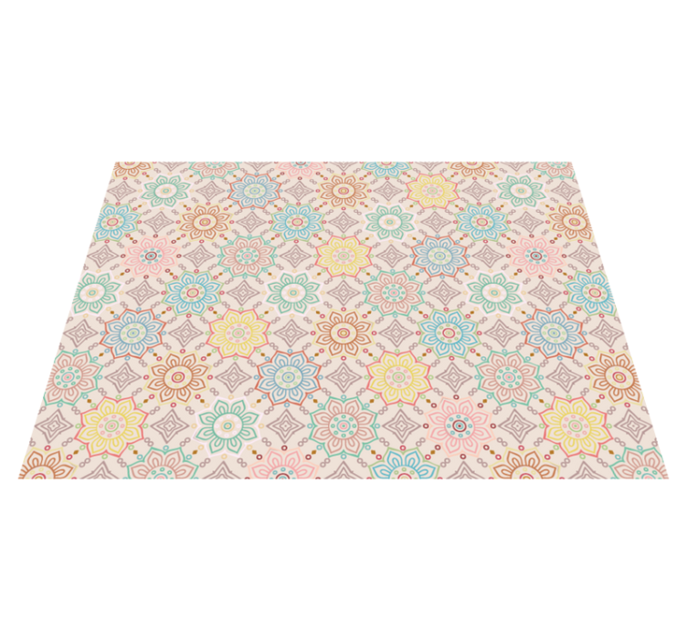 Vinylteppich Blumen geometrisches Mandala-Muster - TenStickers