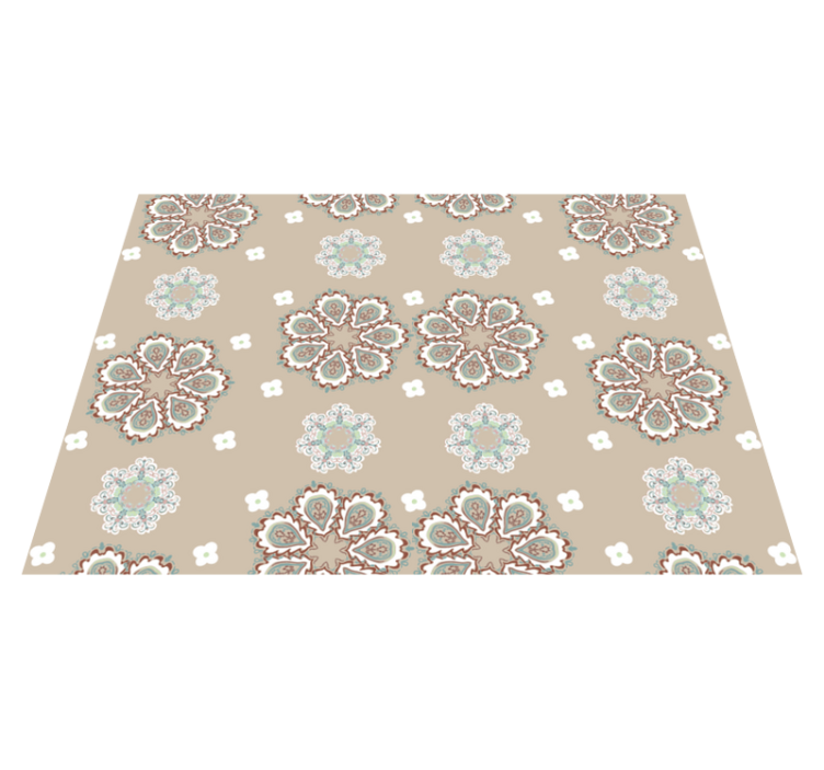 Vinylteppich Blumen mosaikblumiges elegantes Muster - TenStickers