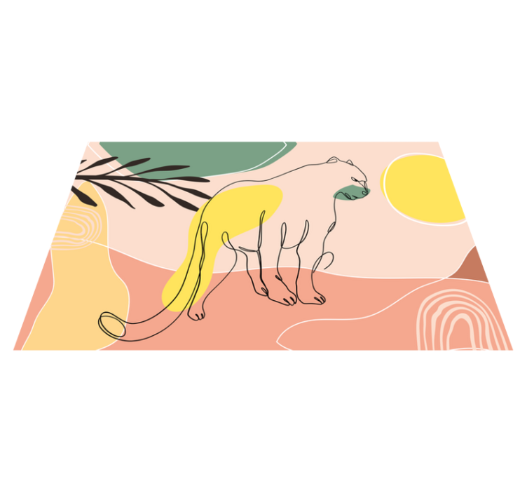 Vinylteppich Tiere Handgezeichneter panther - TenStickers