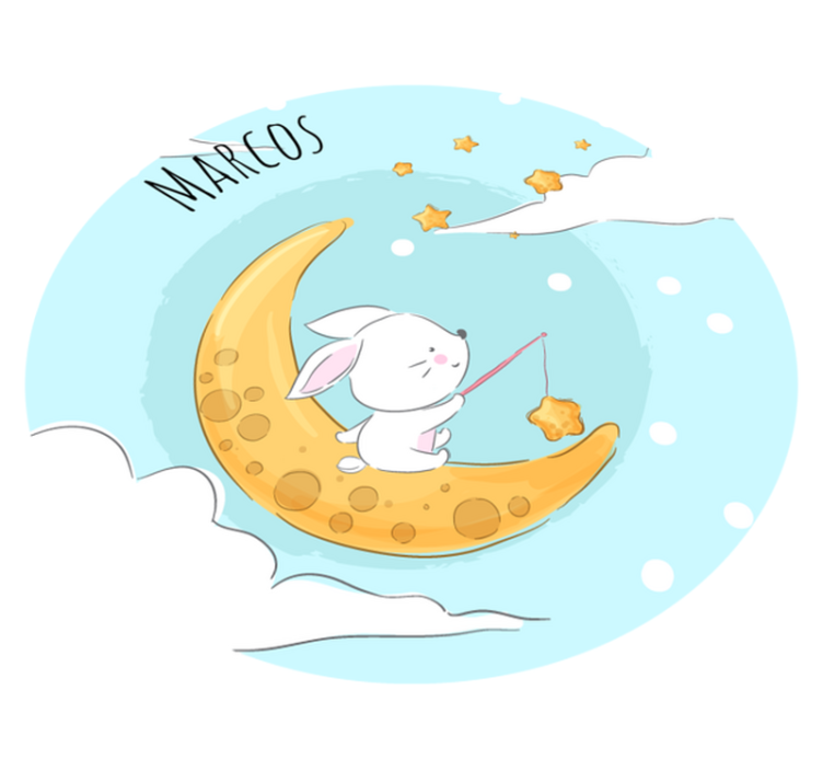 Vinyl Teppich mit Namen angeln im mondschein - TenStickers