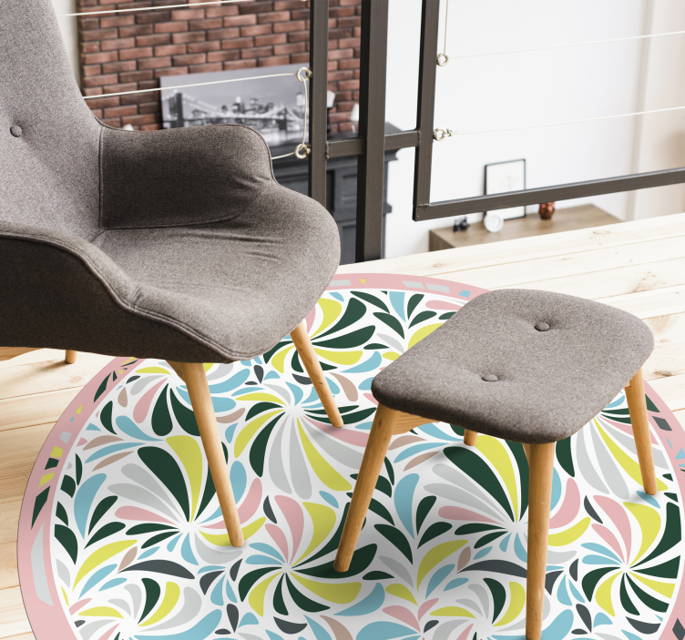 Vinyl Teppich Baby bunte blumenwirbel - TenStickers