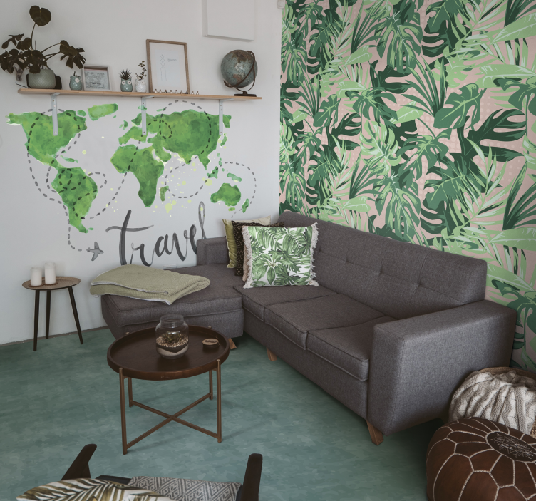 Vinylteppich nordisch Hellgrün im nordischen stil - TenStickers