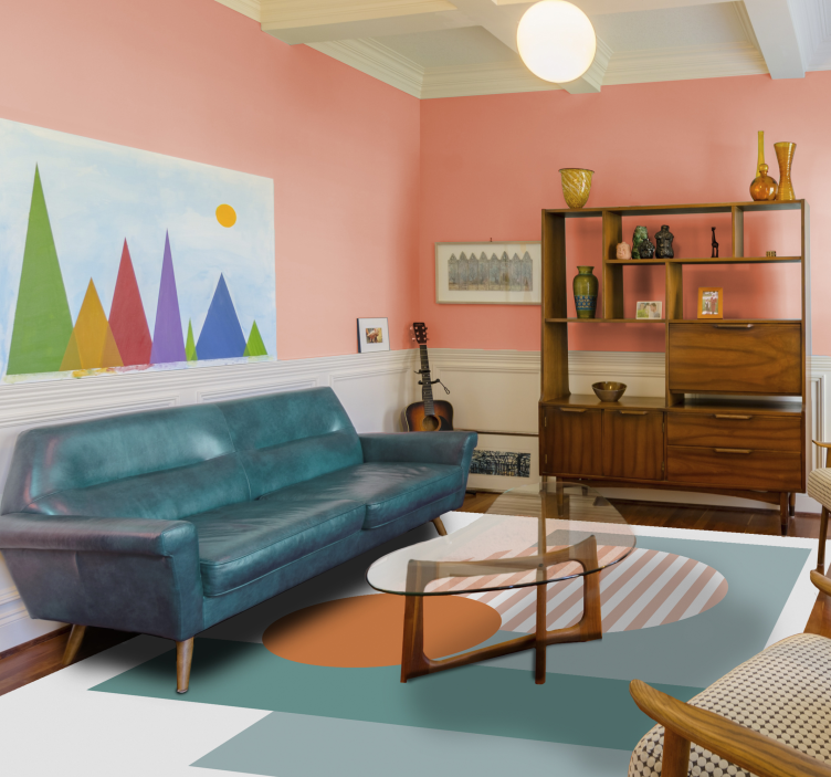 Vinyl Teppich modern sonnige geometrische kreise - TenStickers