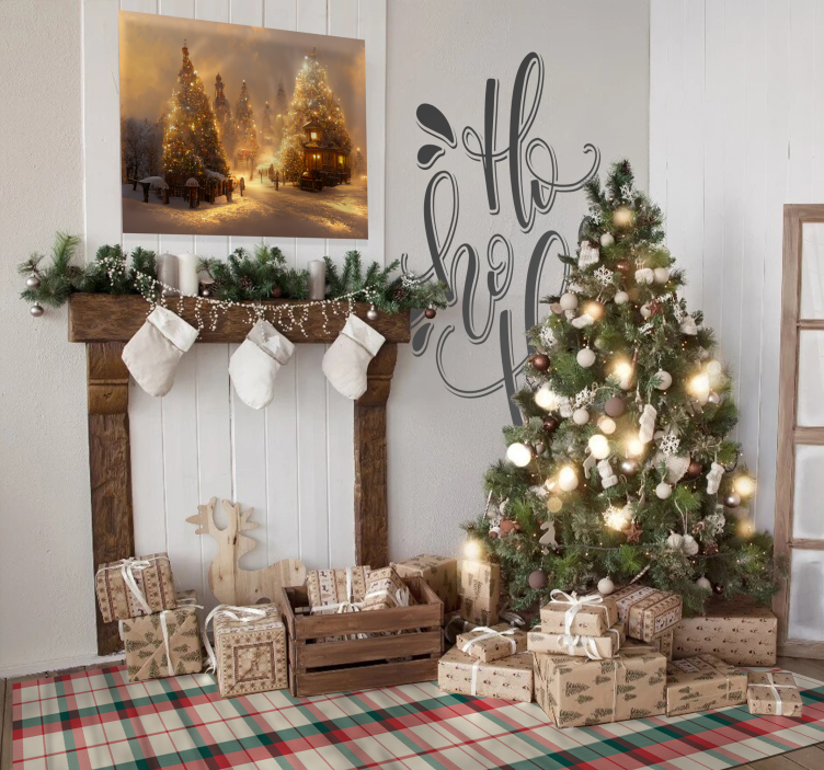 Vinylteppich geometrisch Weihnachtstartan - TenStickers