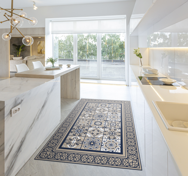 Vinyl Teppich Fliesenoptik braune vintage-fliesen - TenStickers