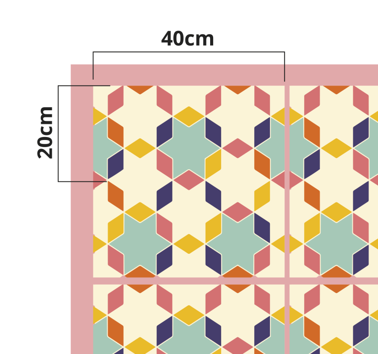 Vinyl Teppich geometrisch bunte mosaik - TenStickers